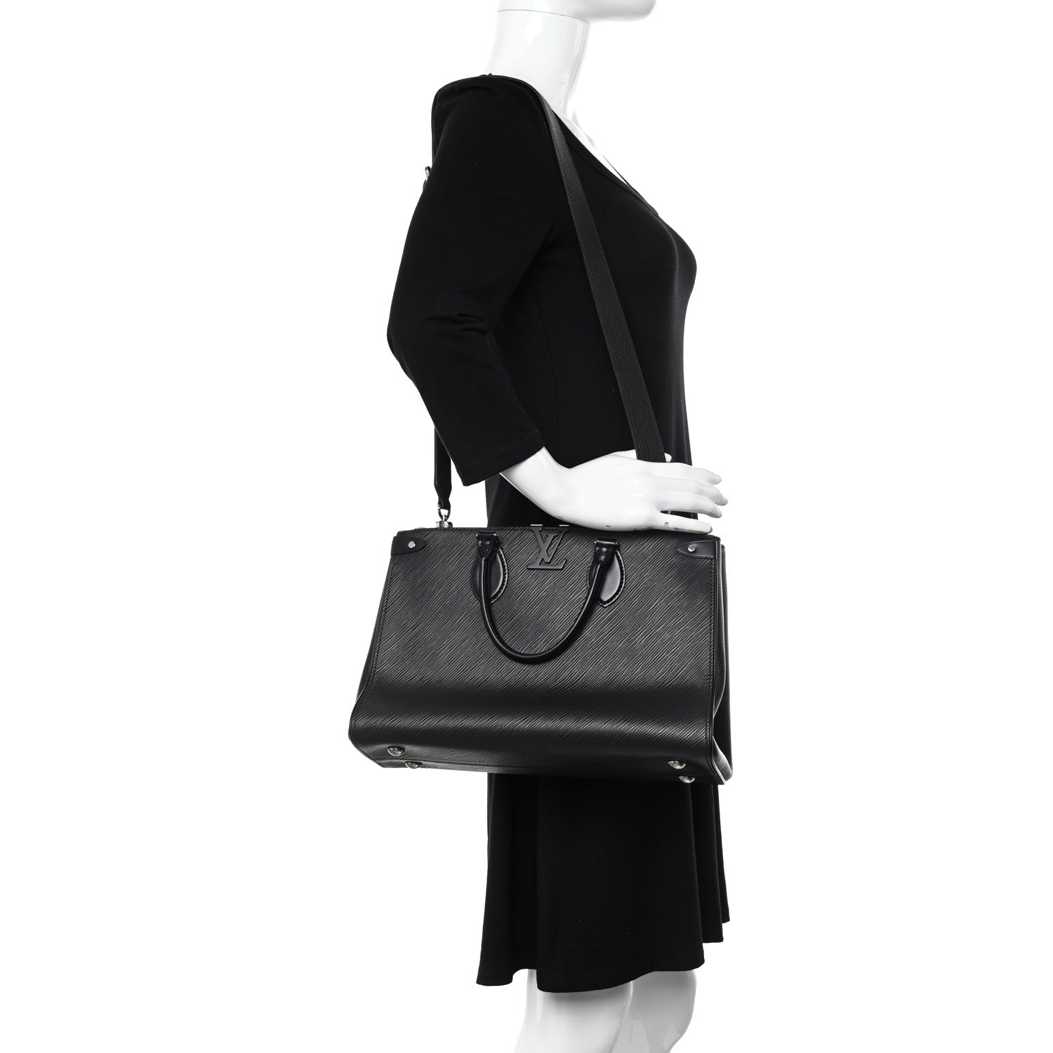 Louis Vuitton Epi Grenelle Tote MM Black 2 of 9