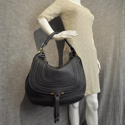 Chloe Leather Marcie Hobo Black 2 of 8