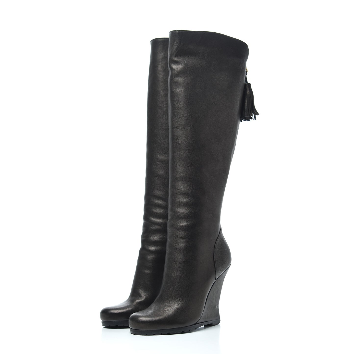 Calfskin Jinny 105 Thigh High Boots 35 Black