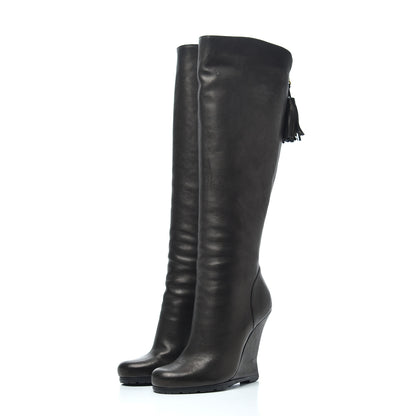 Saint Laurent Calfskin Jinny 105 Thigh High Boots 35 Black 4 of 23