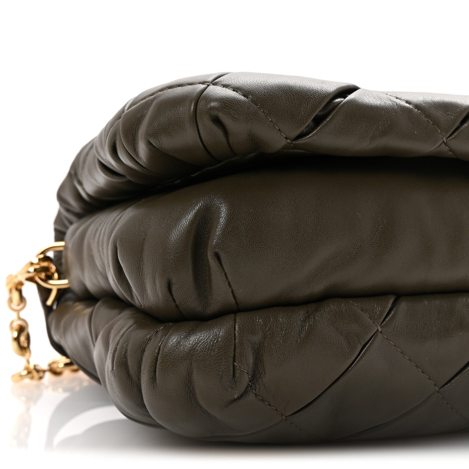 Loewe Lambskin Pleated Goya Puffer Bag Dark Khaki 8 of 9