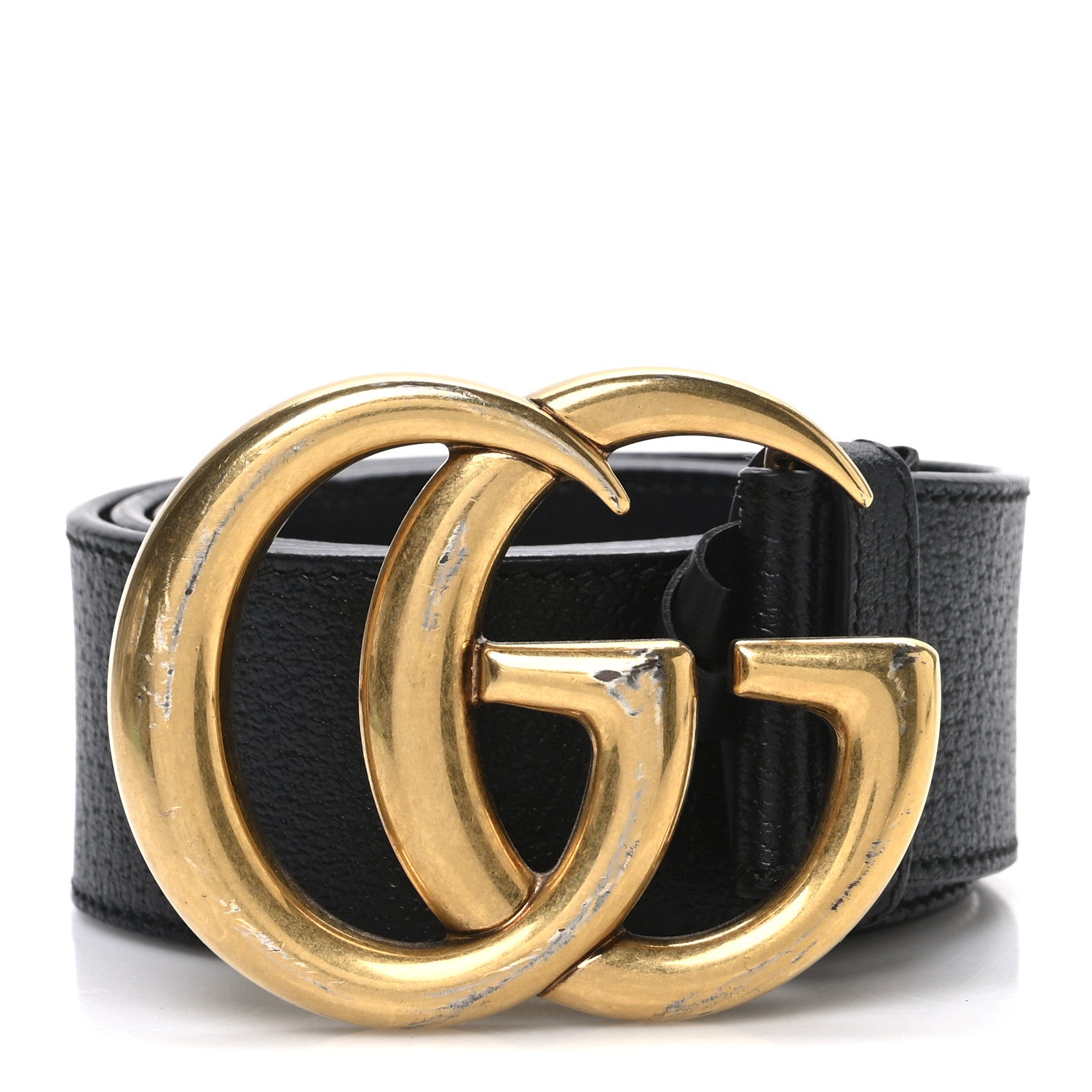 Gucci Textured Calfskin Double G 40mm Belt 80 32 Black 1 of 5
