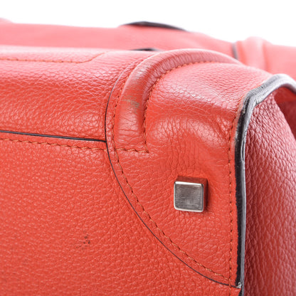 Celine Drummed Calfskin Mini Luggage Vermillion 10 of 10