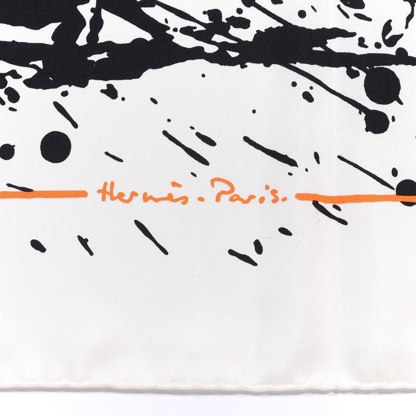 Silk Cheval Surprise Scarf 90 White Black