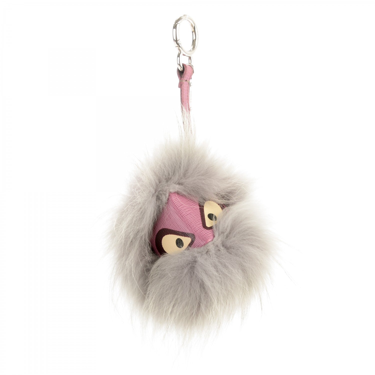 Fendi Fox Fur Jessy Jr Monster Bag Bug Charm Lilla Multicolor Perla 1 of 4