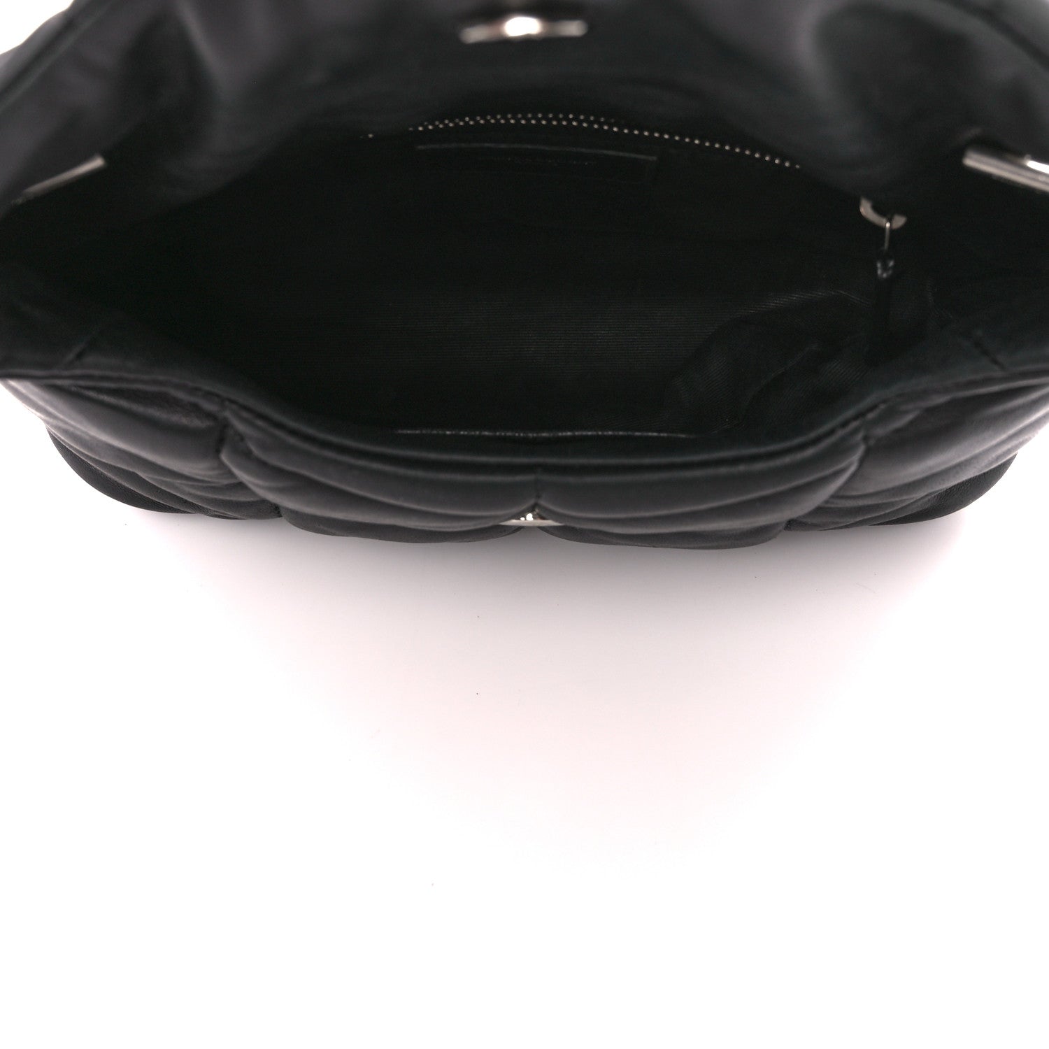 Saint Laurent Lambskin Quilted Toy Loulou Puffer Monogram Chain Satchel Black 5 of 11