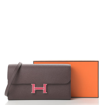 Hermes Epsom Enamel Constance Long Wallet To Go Wallet Rouge Sellier Framboise 11 of 11