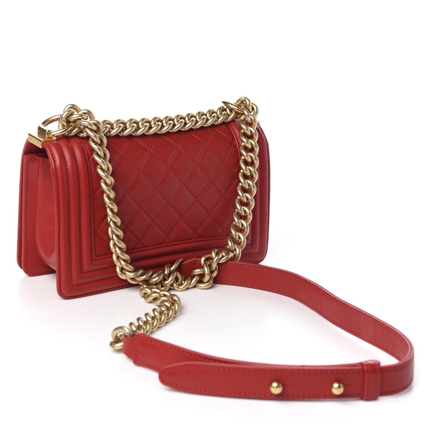 Chanel Lambskin Quilted Small Boy Flap Red 1 of 9
