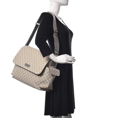 Gucci GG Plus Monogram Messenger Diaper Bag Ecru Grigio 2 of 13