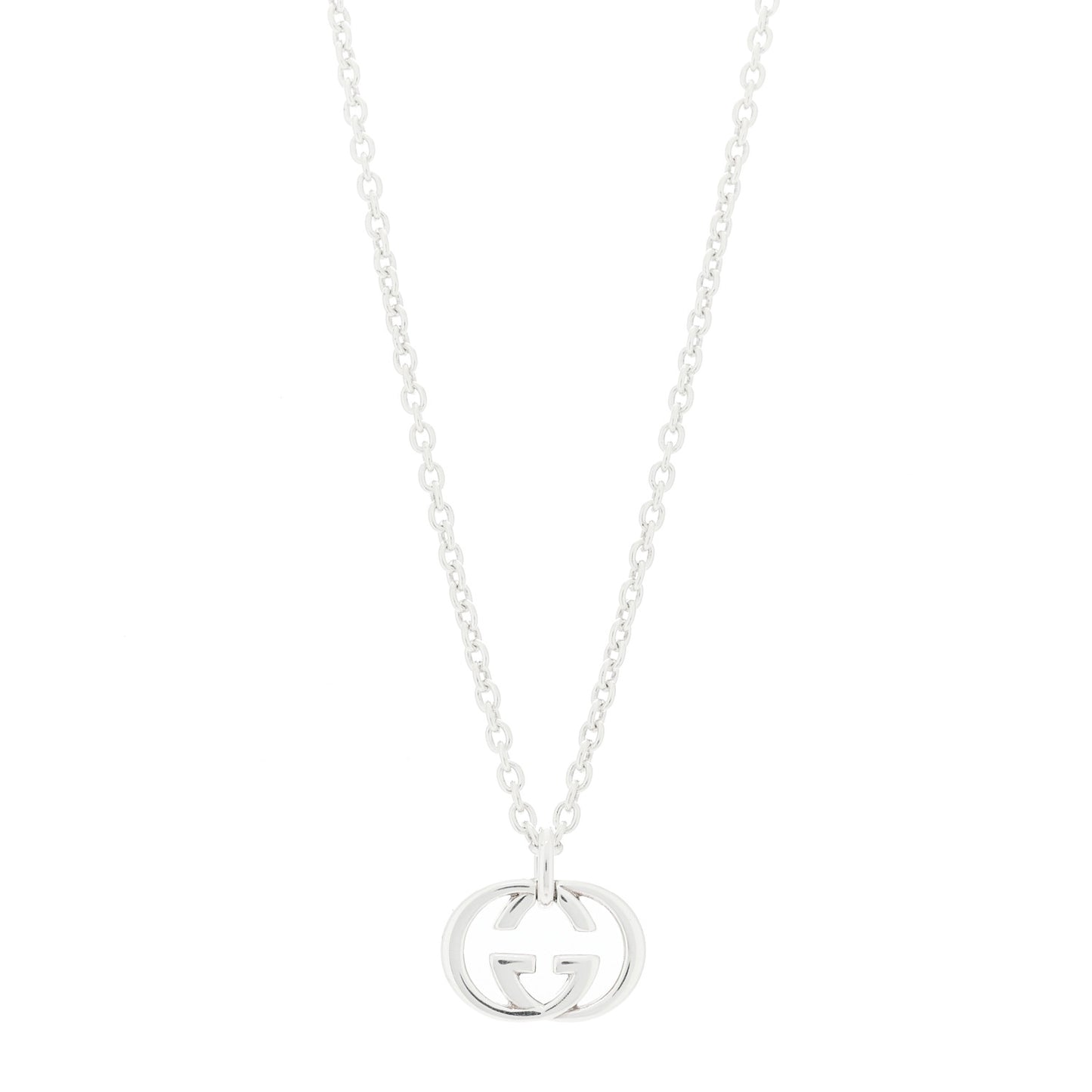 Sterling Silver Britt Interlocking GG Pendant Necklace