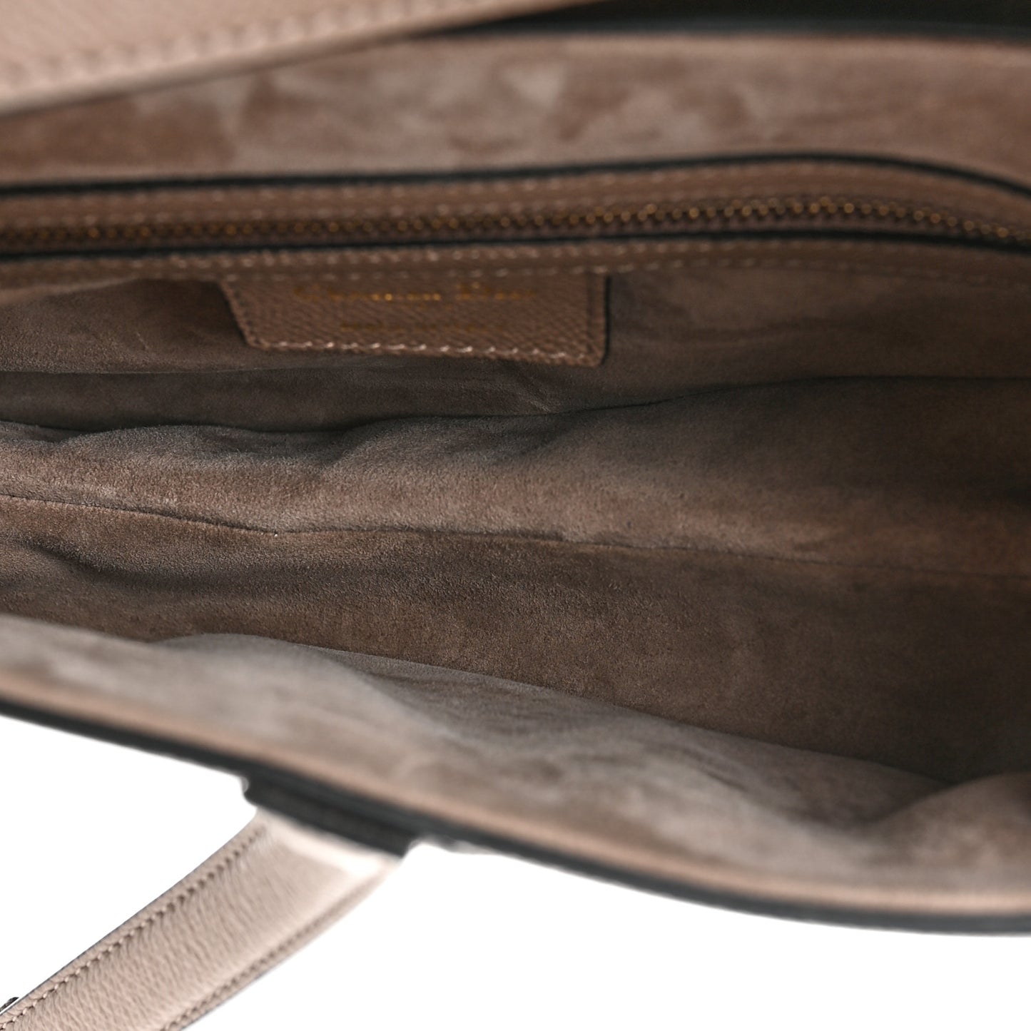 Grained Calfskin Saddle Bag With Strap Taupe