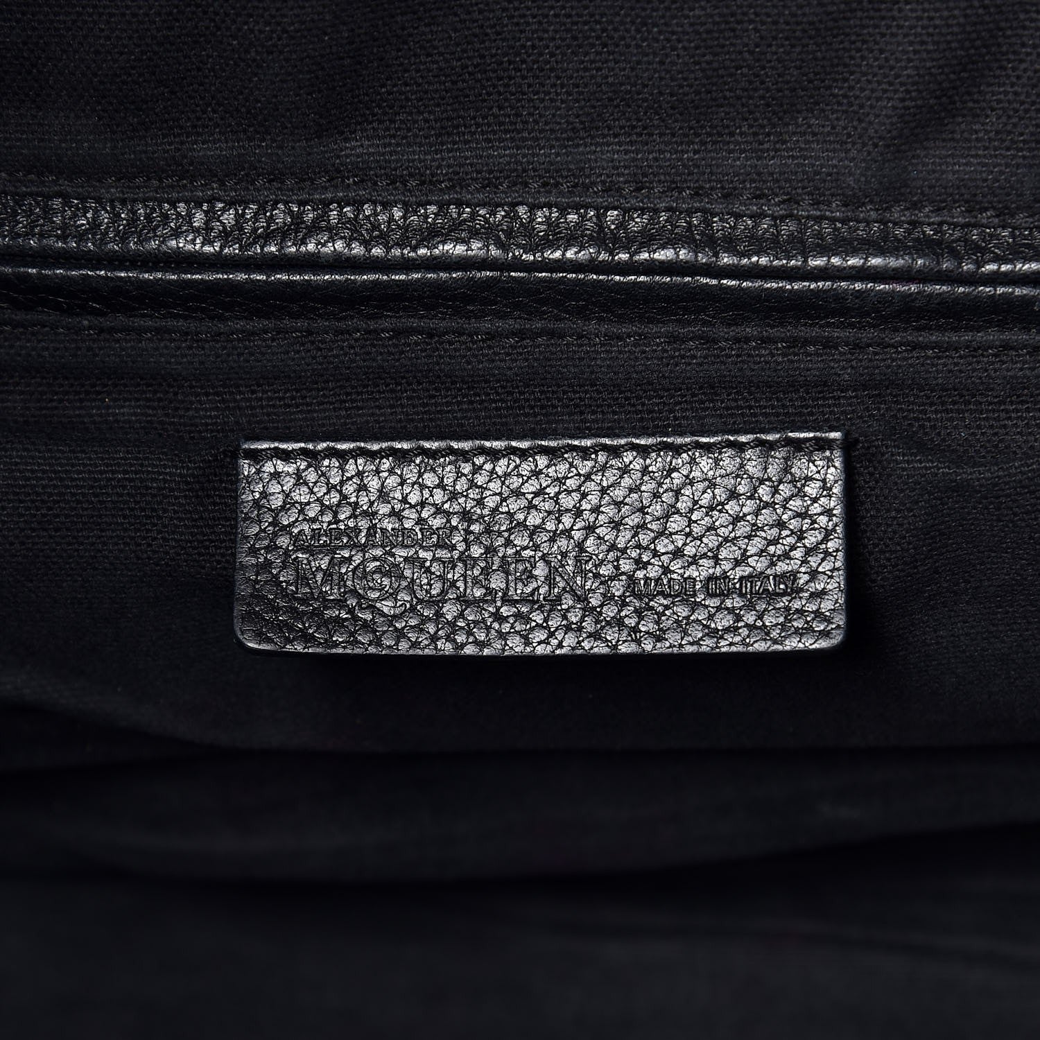 Alexander McQueen Pebbled Calfskin Large Skull Padlock Zip Around Tote Black 6 of 19