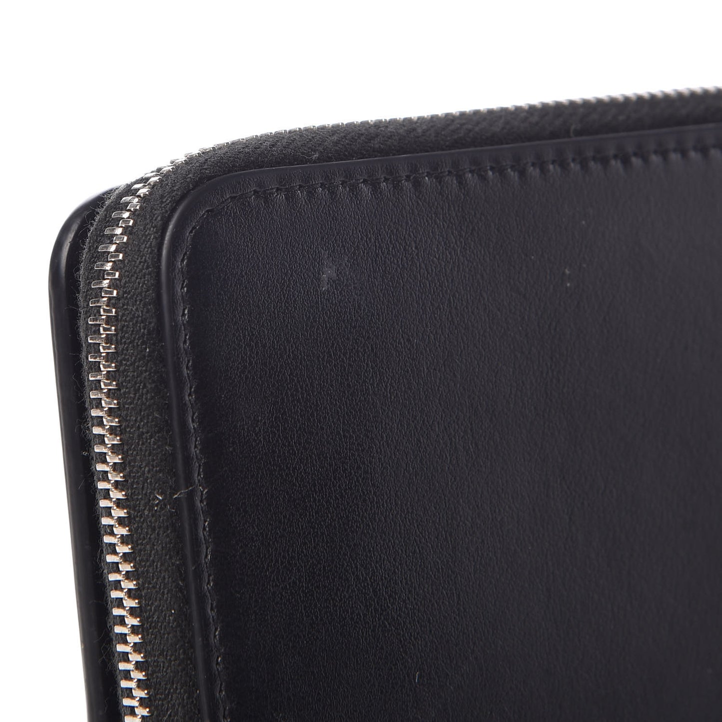 Calfskin Love Patchwork Compact Zip Around Wallet Black