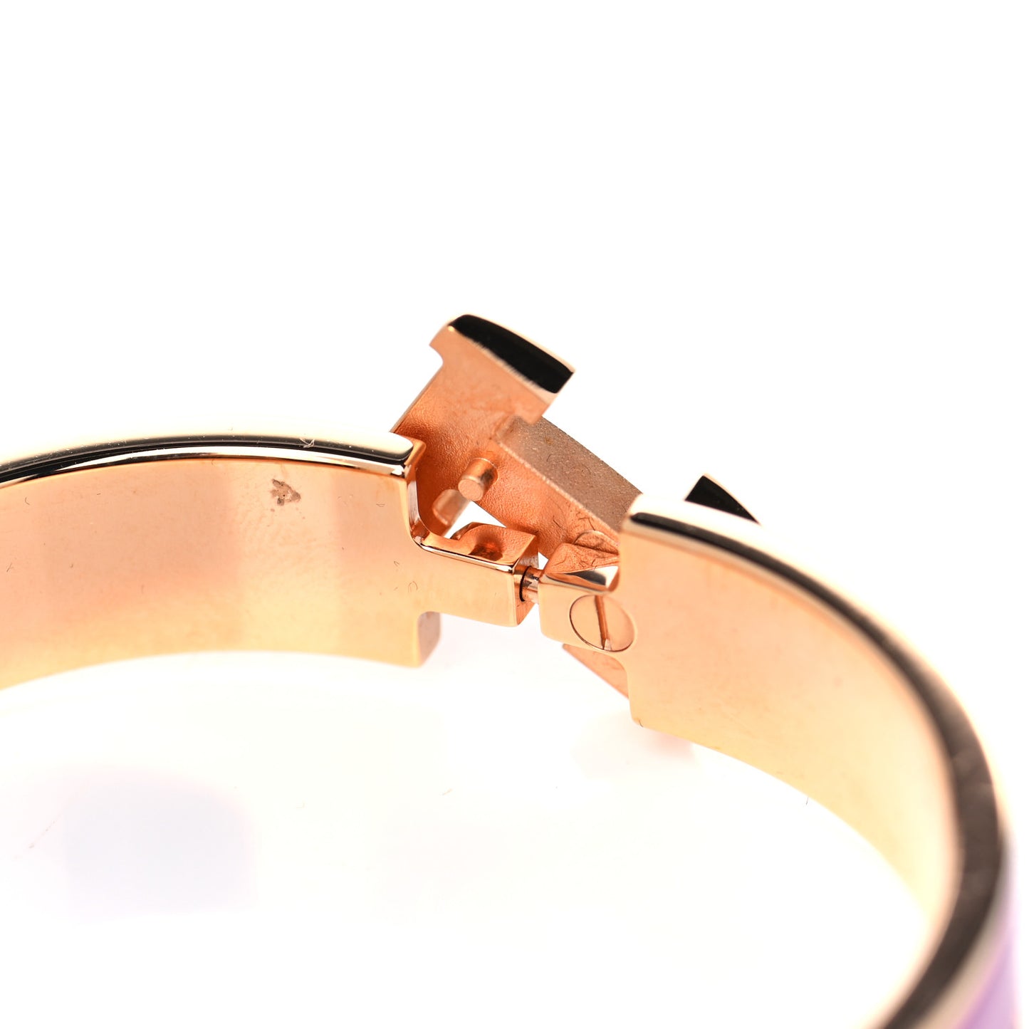 Enamel Narrow Clic Clac H Bracelet PM Rose Cendre