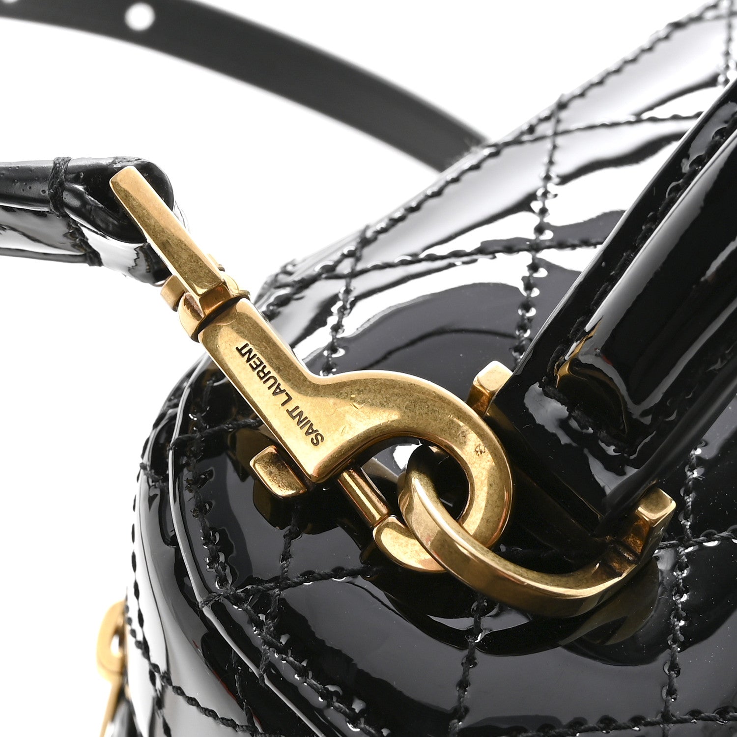 Saint Laurent Patent Quilted Gaby Vanity Bag Black 12 of 12