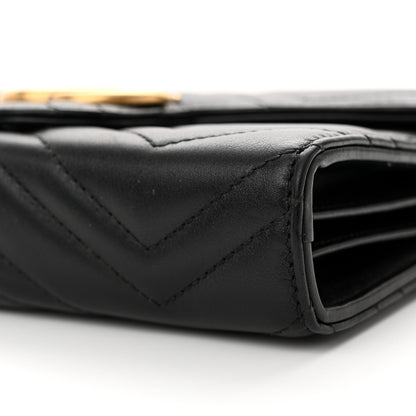 Gucci Calfskin Matelasse GG Marmont Chain Wallet Black 10 of 13