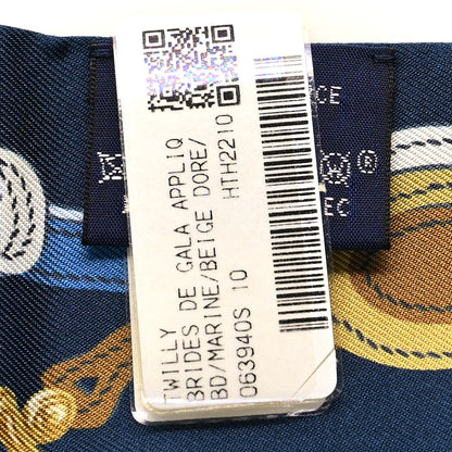 Hermes Silk Brides de Gala Twilly Marine Beige Dore 3 of 4