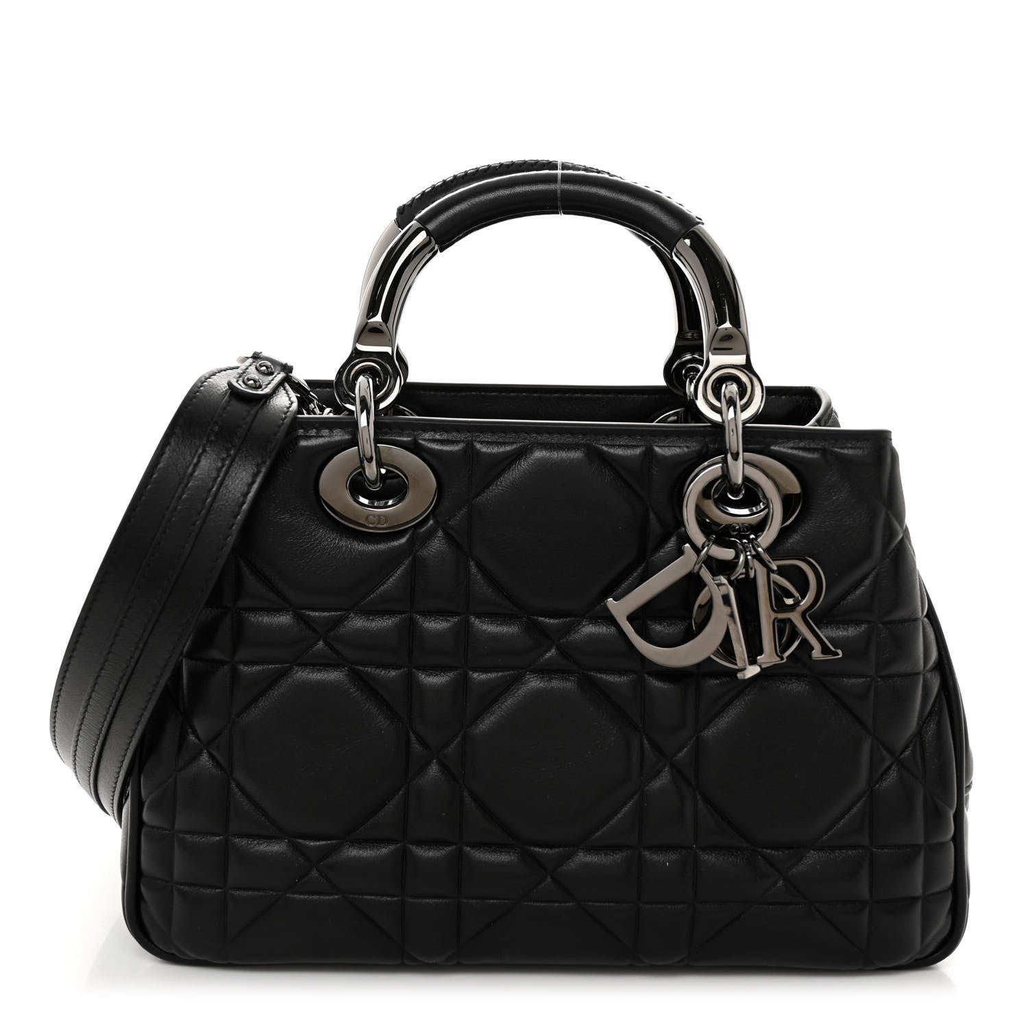 Christian Dior Calfskin Cannage Small The Lady 95.22 Black 1 of 9