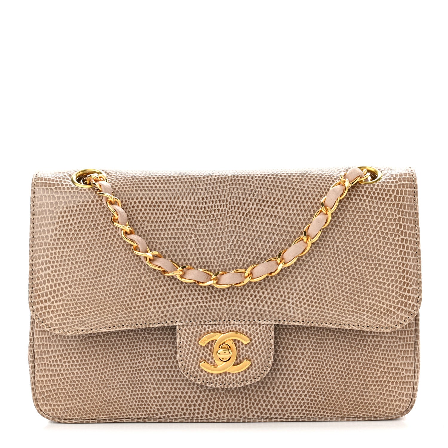 Chanel Lizard Small Double Flap Beige 1 of 10