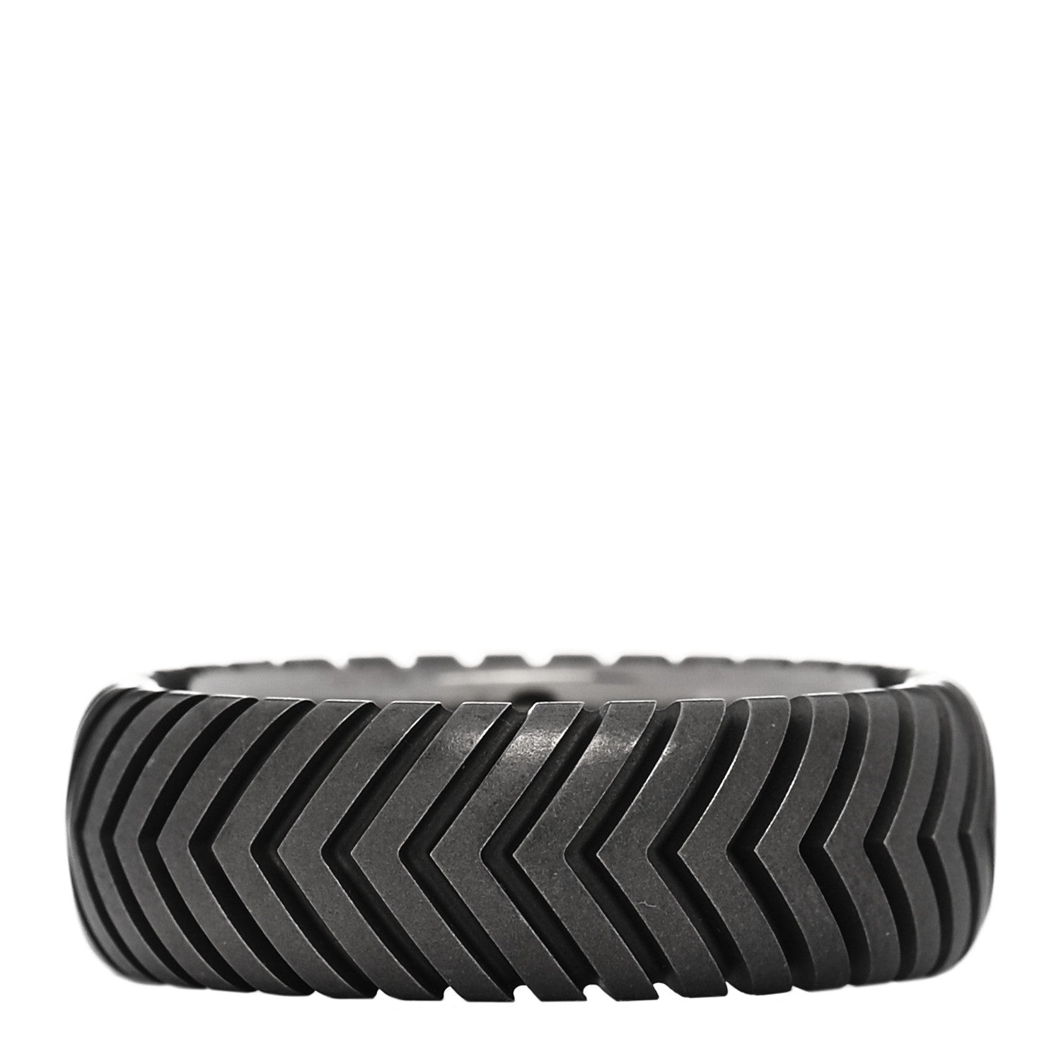 David Yurman Titanium 8mm Chevron Band Ring 63 10.5 3 of 4