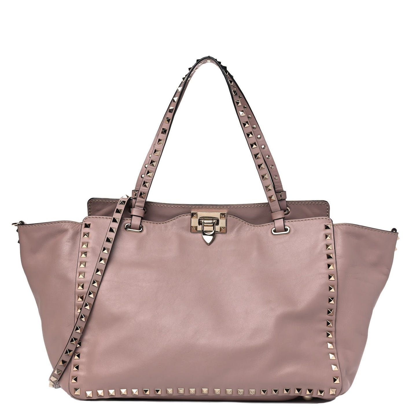 Vitello Medium Rockstud Tote Poudre