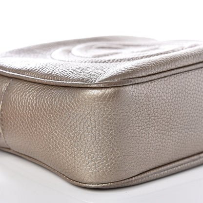 Gucci Metallic Pebbled Calfskin Small Soho Disco Bag Golden Beige 9 of 10