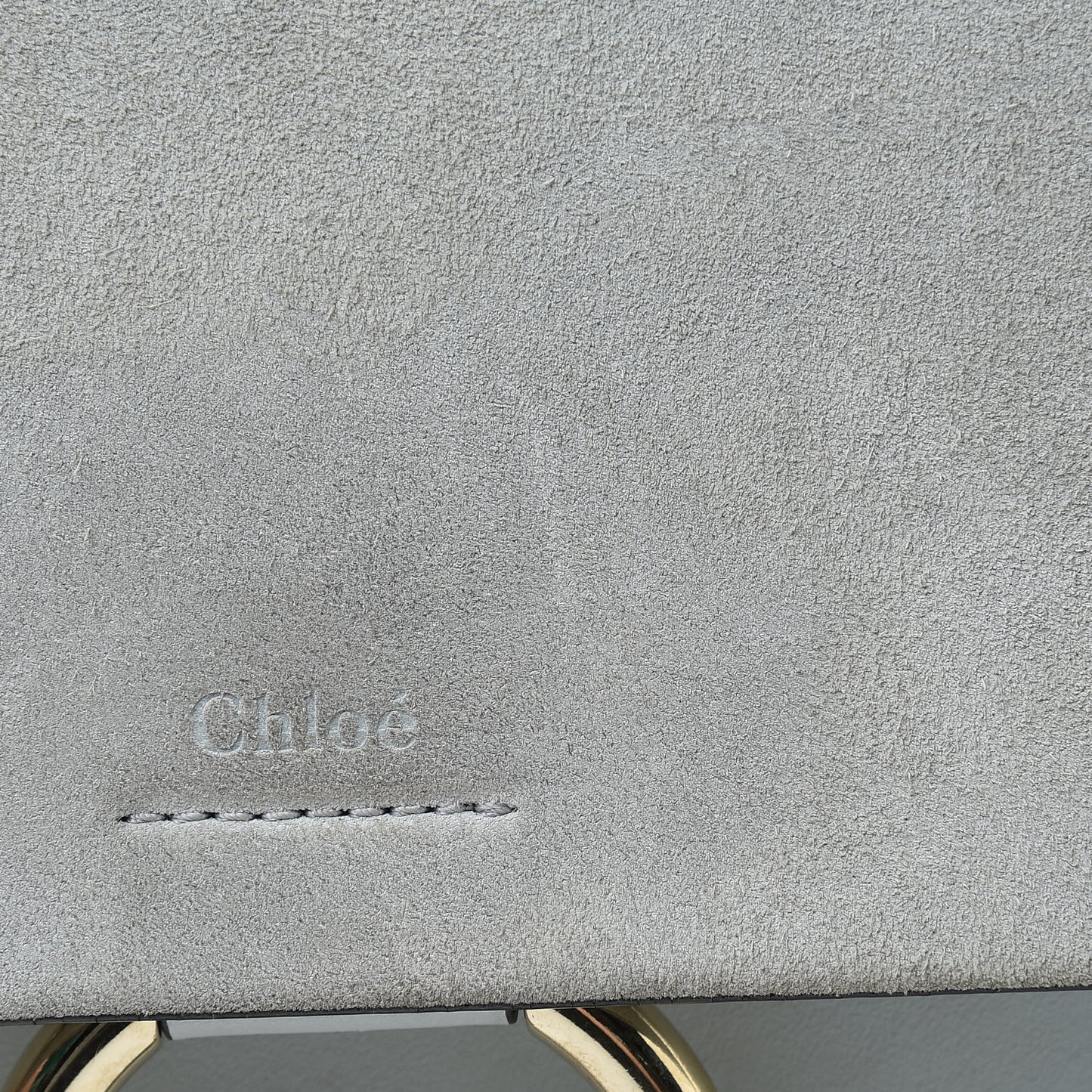 Calfskin Suede Medium Faye Shoulder Bag Airy Grey
