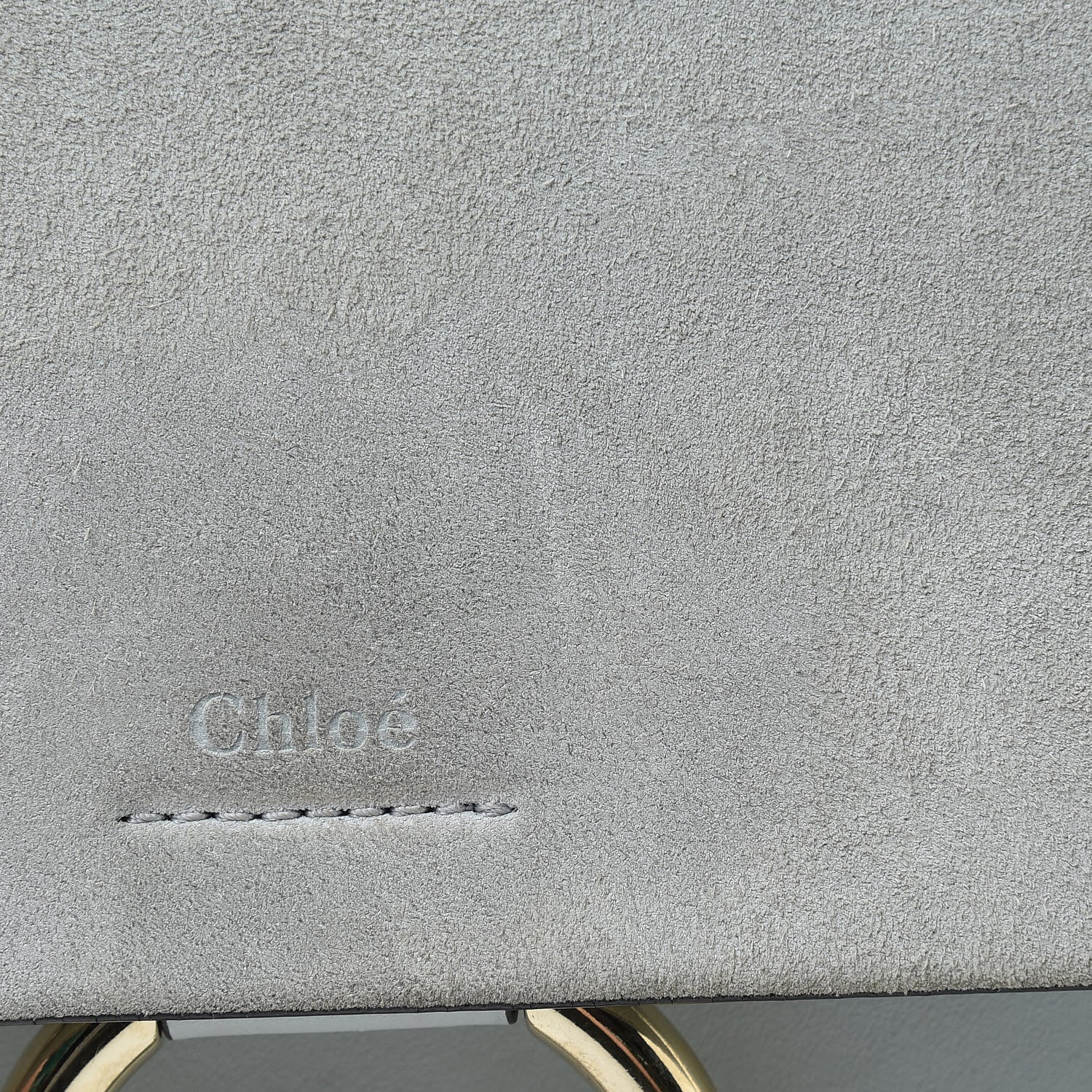 Chloe Calfskin Suede Medium Faye Shoulder Bag Airy Grey 11 of 15