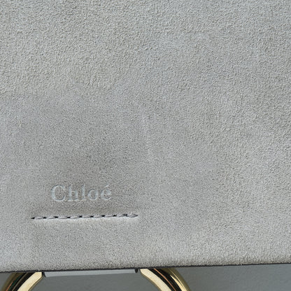 Chloe Calfskin Suede Medium Faye Shoulder Bag Airy Grey 11 of 15