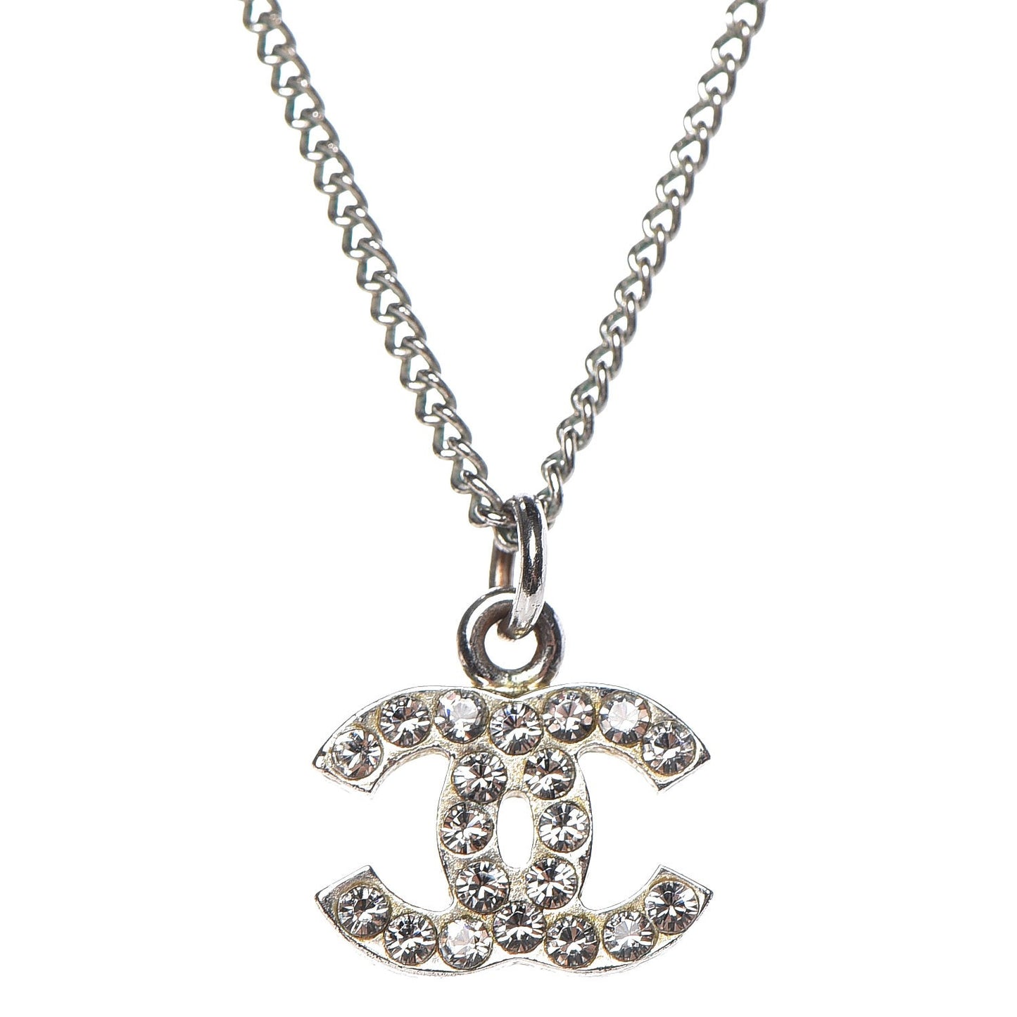 Crystal Timeless CC Necklace Silver