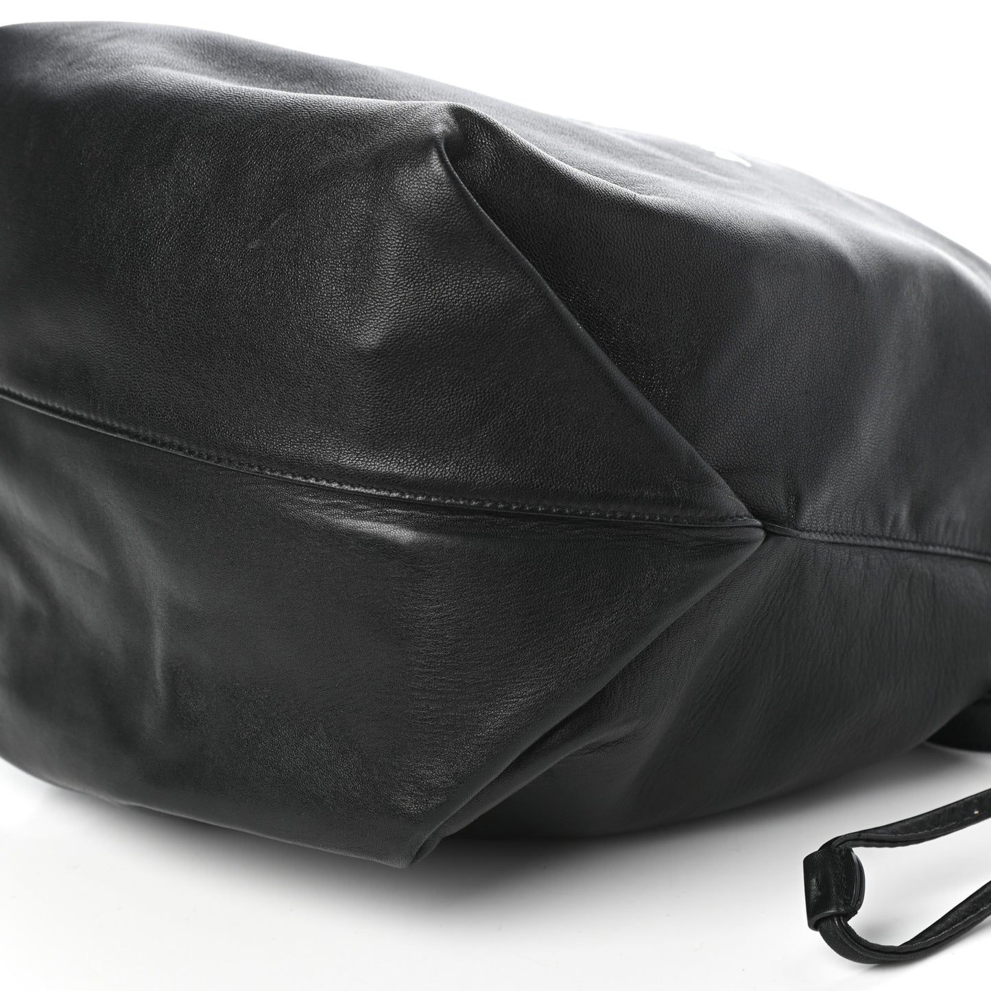 Lambskin Teddy Drawstring Bag Black