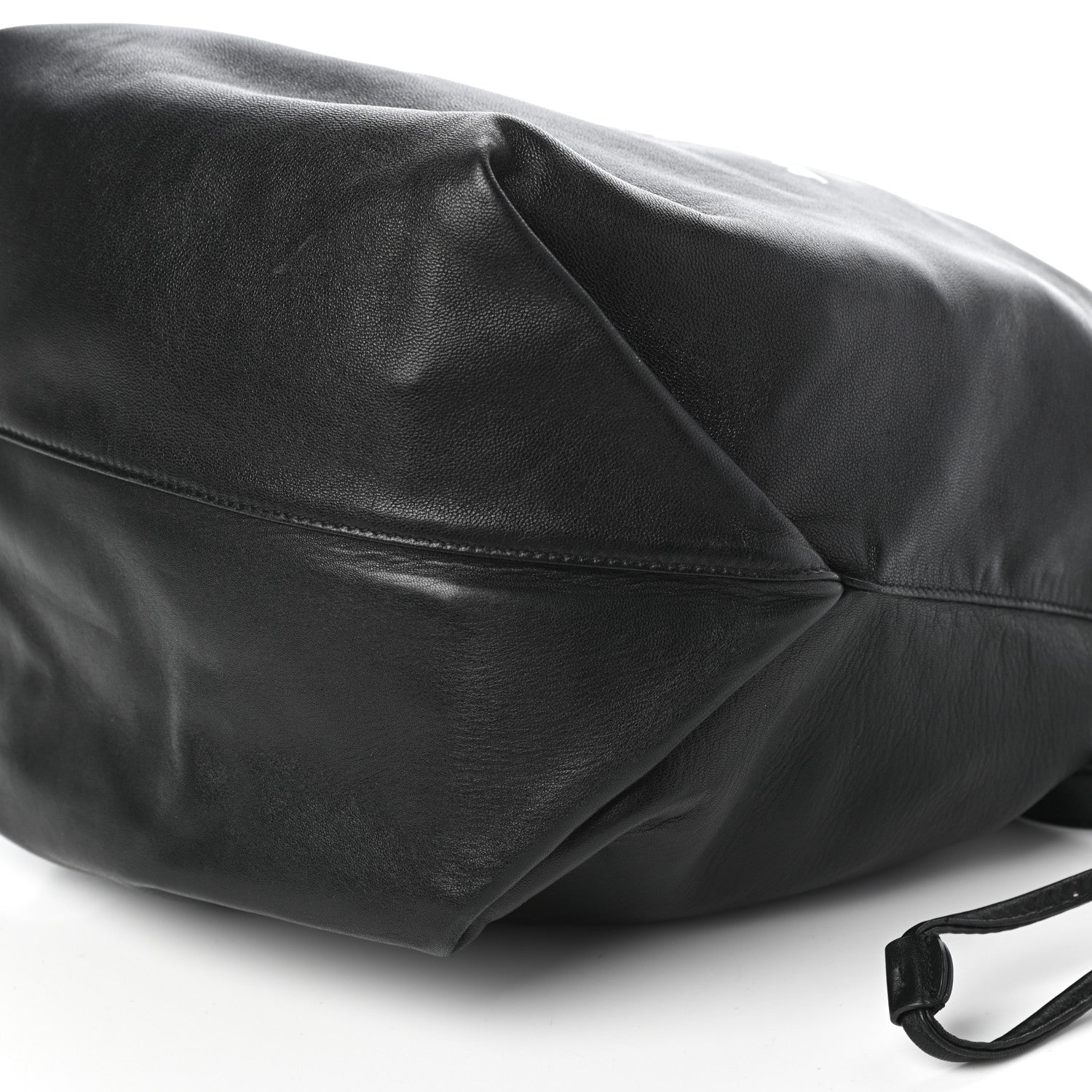 Saint Laurent Lambskin Teddy Drawstring Bag Black 8 of 8