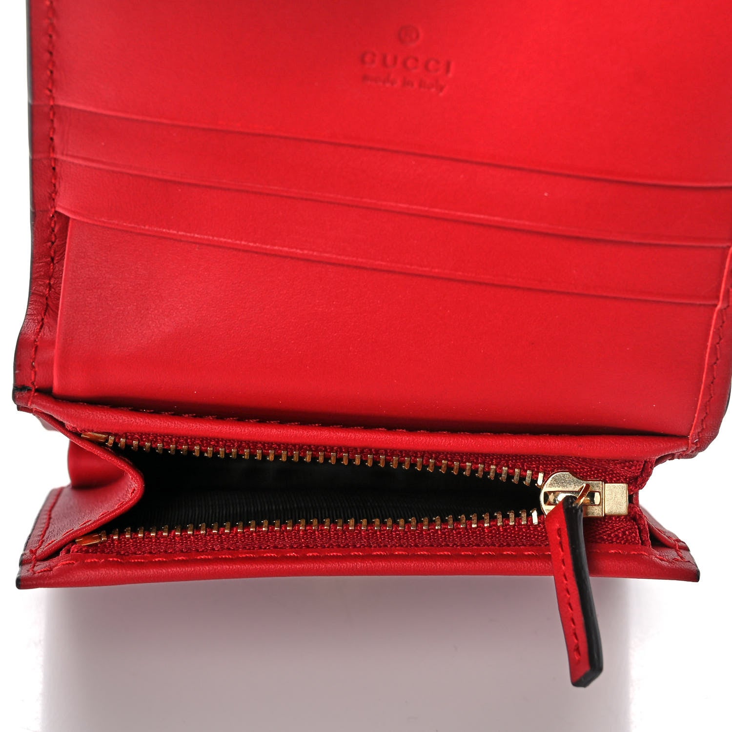 Gucci GG Supreme Monogram Bosco Patch Card Case Wallet Beige Malva Hibiscus Red 11 of 20