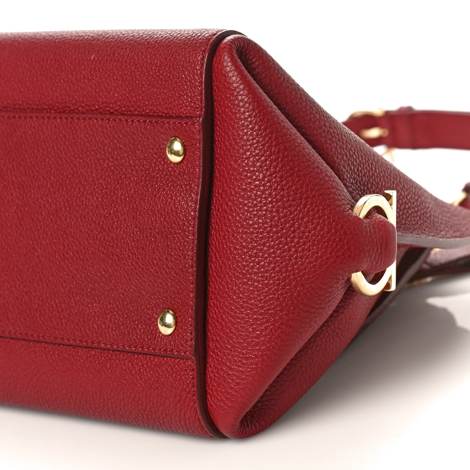Salvatore Ferragamo Calfskin Sofia Shoulder Bag Burgundy 9 of 9