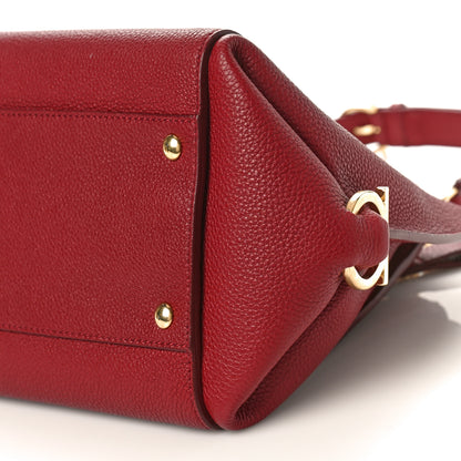 Salvatore Ferragamo Calfskin Sofia Shoulder Bag Burgundy 9 of 9
