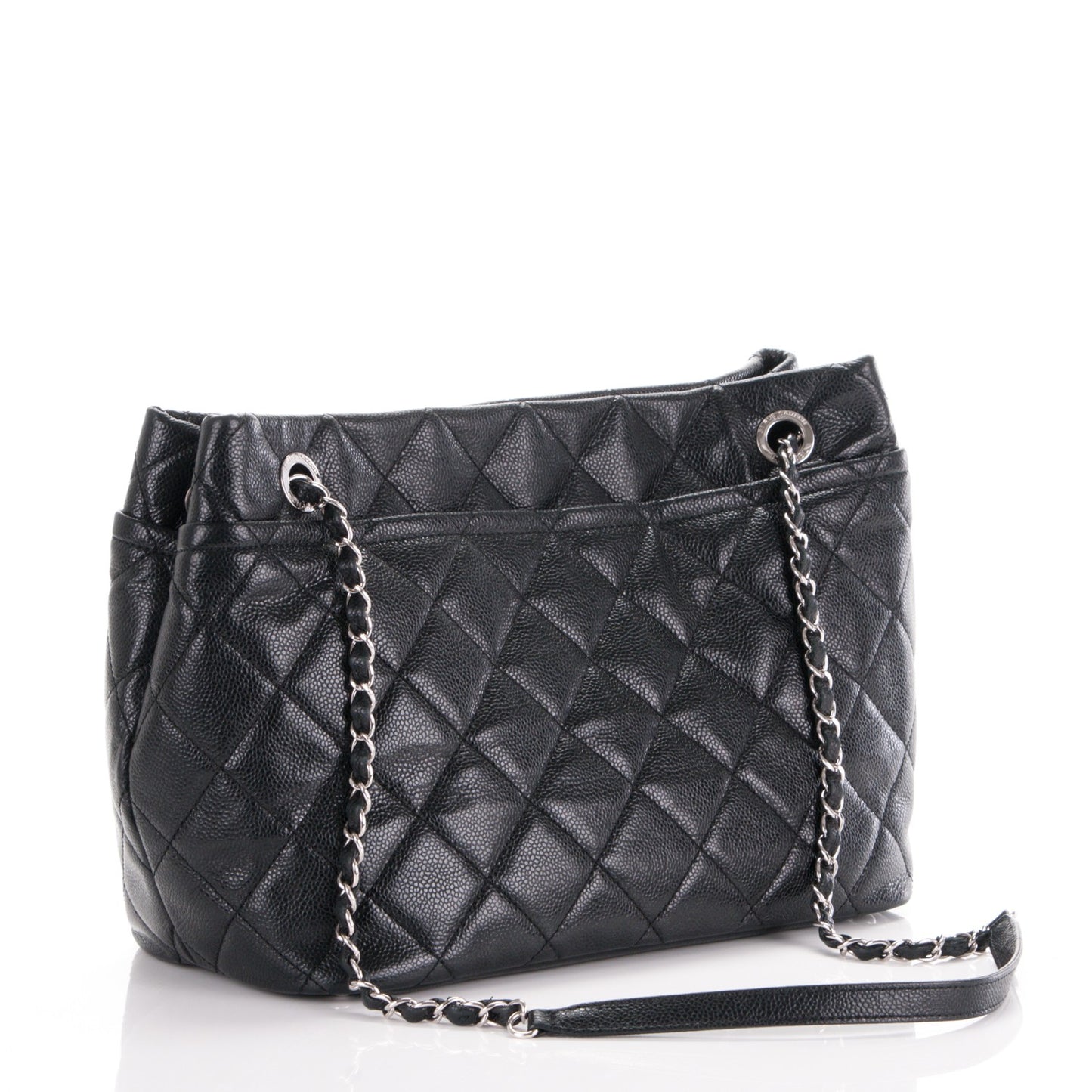 Caviar Quilted Timeless CC Soft Tote Black