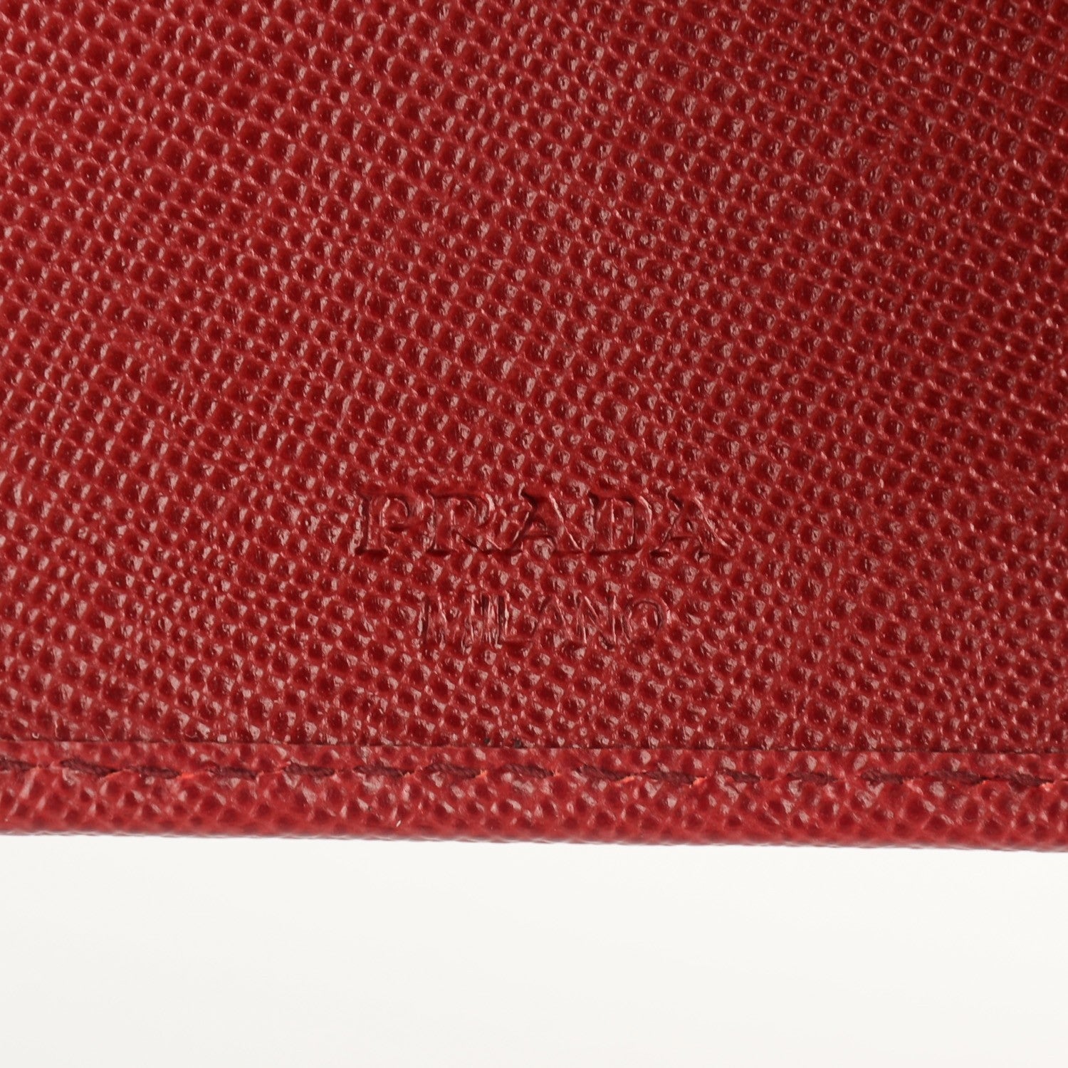 Prada Saffiano Metal Compact Wallet Rubino 9 of 10