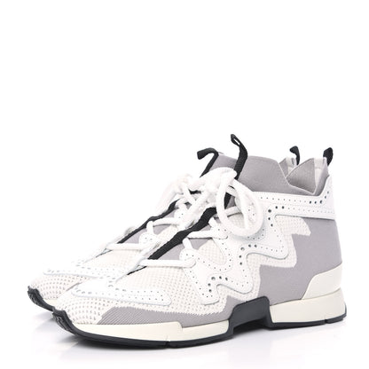 Hermes Mesh Calfskin Action Sneakers 38 Gris Clair Multicolor 3 of 7