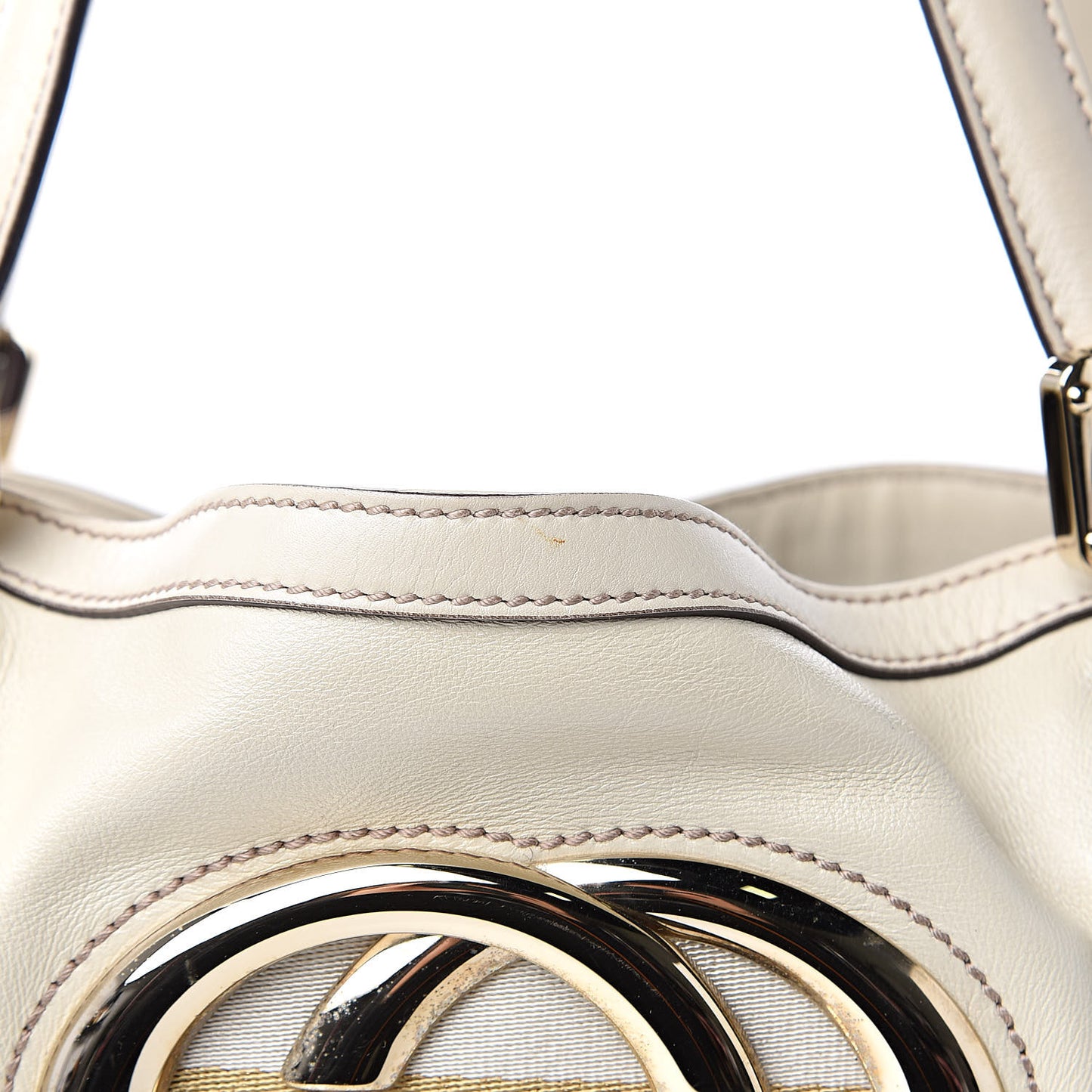 Calfskin Medium Britt Tote Off White