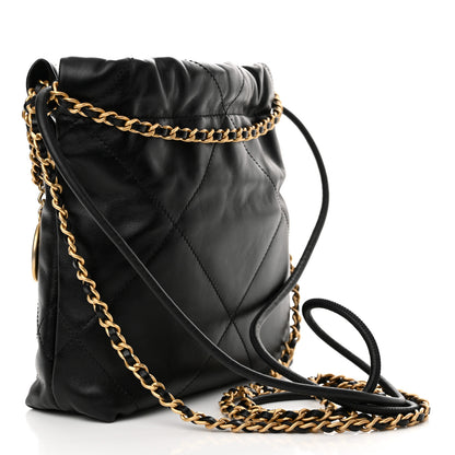 Chanel Shiny Calfskin Quilted Mini Chanel 22 Black 3 of 11