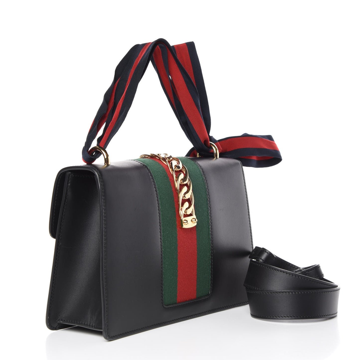 Calfskin Small Sylvie Shoulder Bag Black