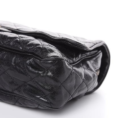 Chanel Crumpled Grained Calfskin Quilted Large Shiva Flap Black 9 of 10