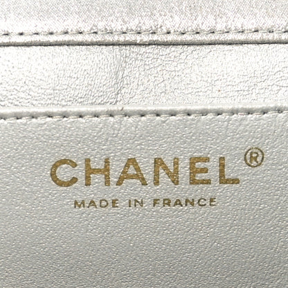 Chanel Iridescent Calfskin Quilted Clutch With Chain Flap Silver 6 of 11