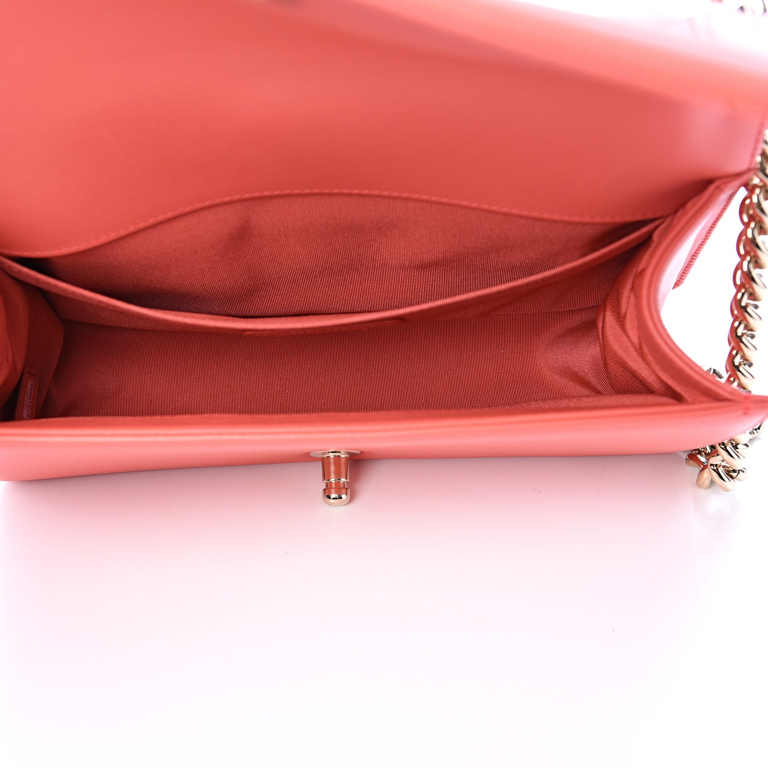 Chanel Lambskin Quilted Medium Boy Flap Coral 4 of 12
