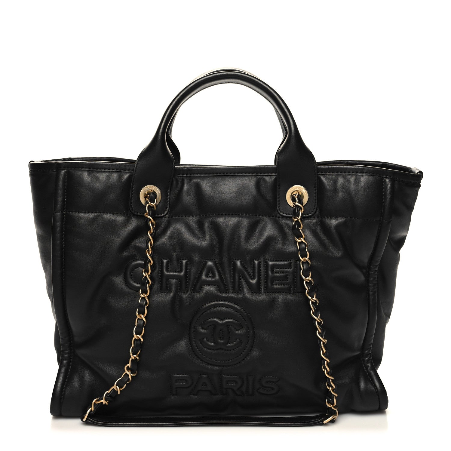 Chanel Calfskin Small Deauville Tote Black 1 of 11