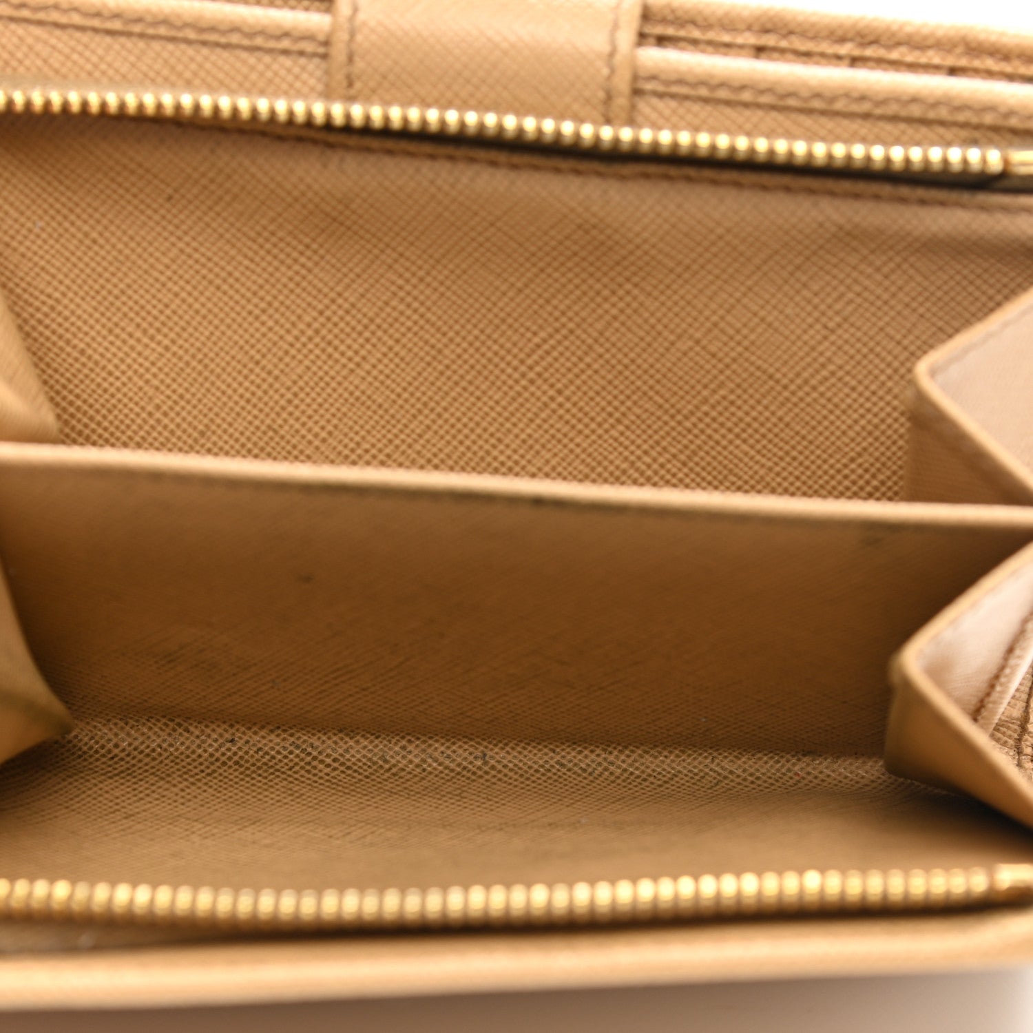 Prada Saffiano Metal Compact Wallet Noisette 5 of 15