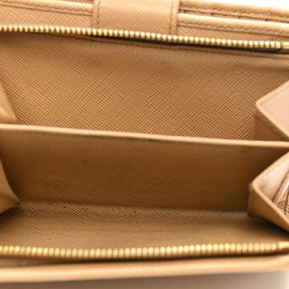 Prada Saffiano Metal Compact Wallet Noisette 5 of 15