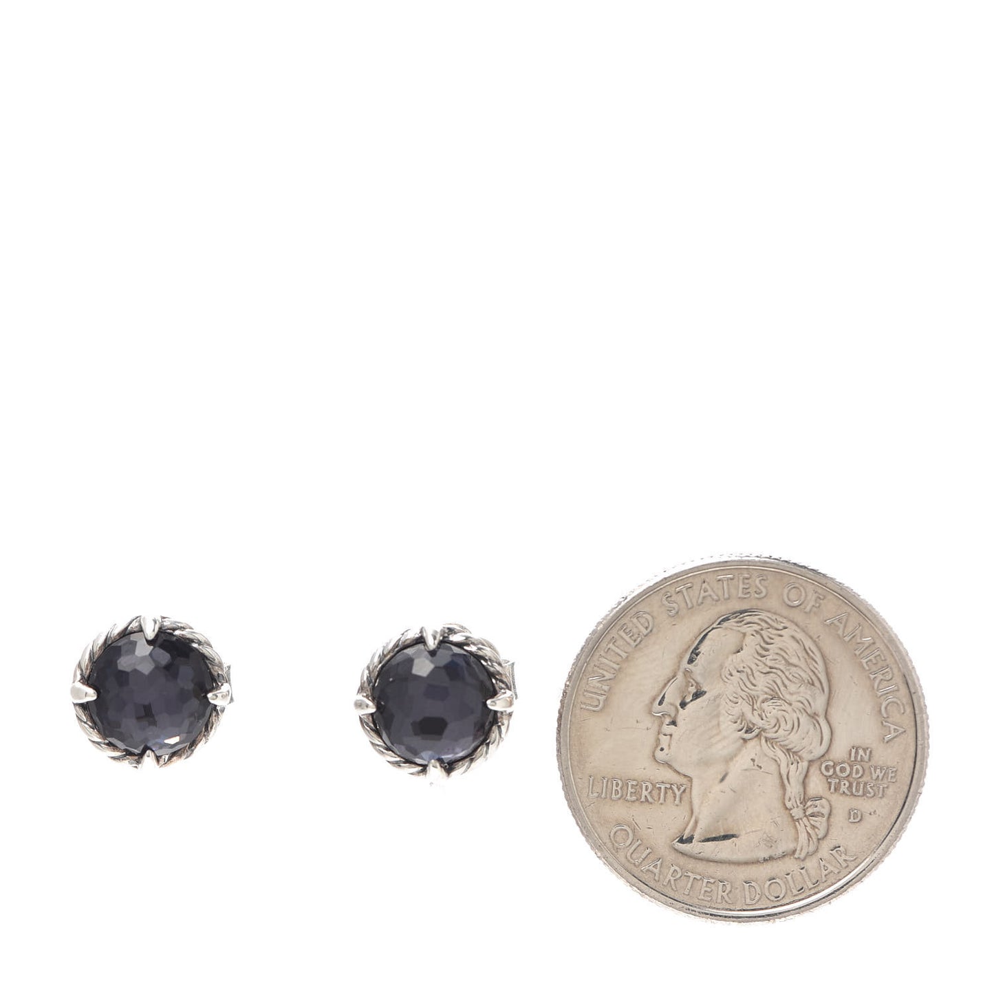 Sterling Silver Black Orchid 8mm Chatelaine Earrings