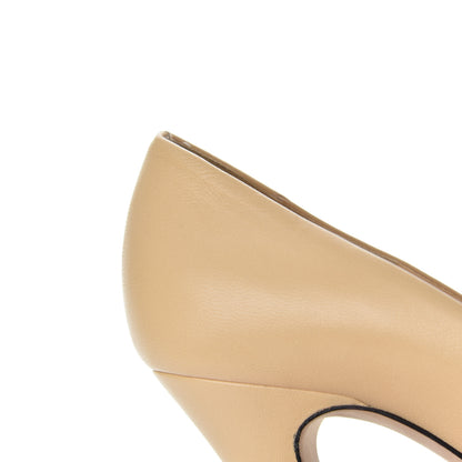 Chanel Lambskin Cap Toe Pumps 37 Beige Black 16 of 20