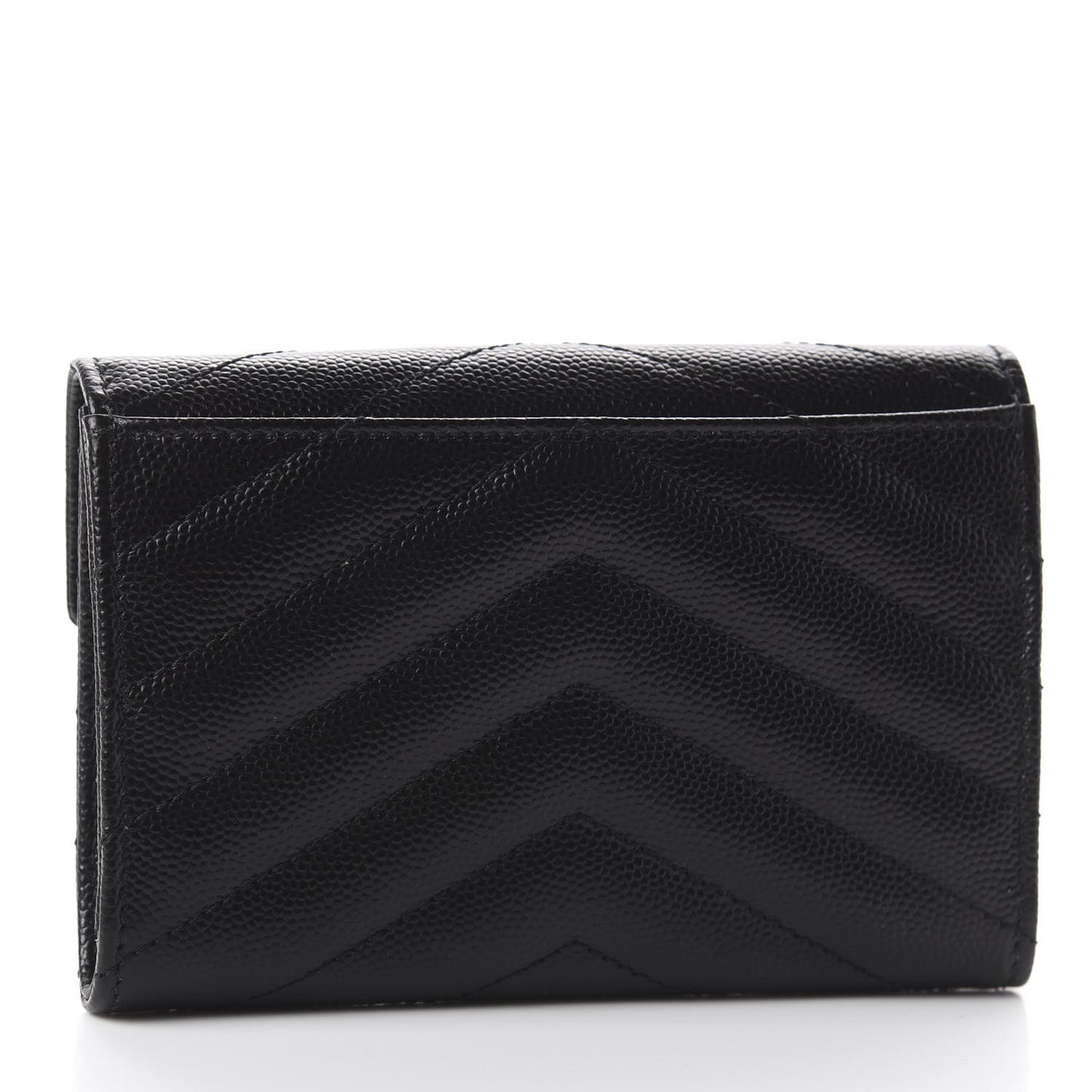 Grain De Poudre Matelasse Chevron Small Monogram Envelope Wallet Black